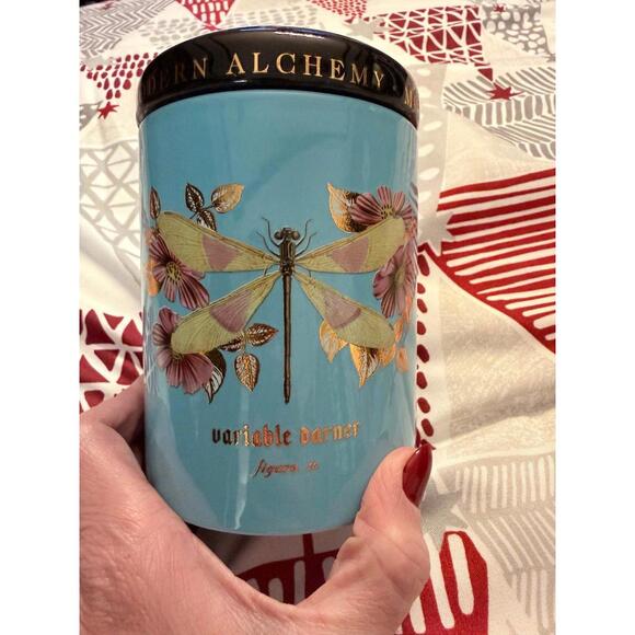 Modern Alchemy Dragonfly Candle – Blue Glass Jar - Picture 3 of 8